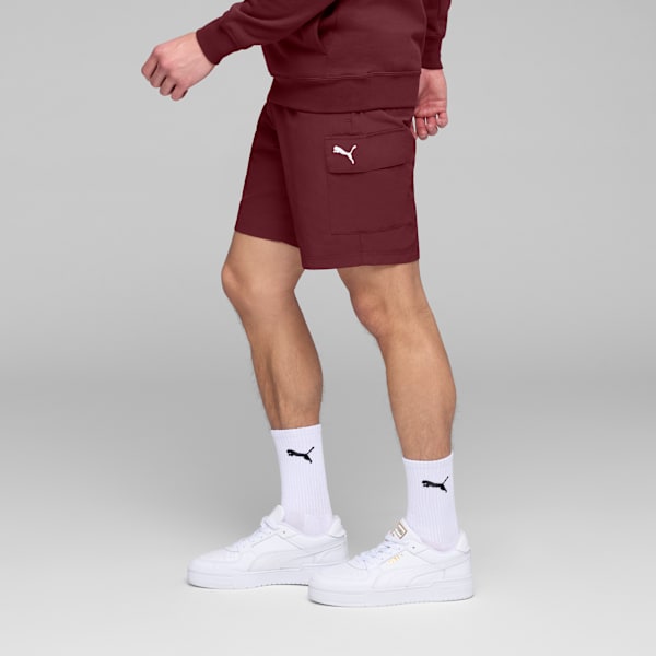Essentials Men's 8" Woven Cargo Shorts, Ruby Shimmer, extralarge
